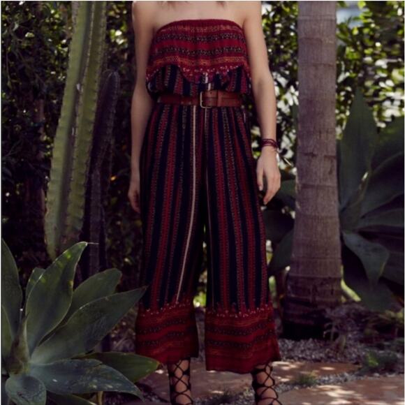 Free People Simone Flounce Retro Stripe Jumpsuit - Picture 7 of 7